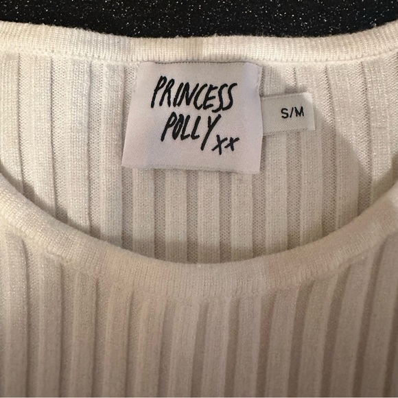 Princess Polly Cream Ribbed Knit Cropped Sweater - Picture 5 of 6